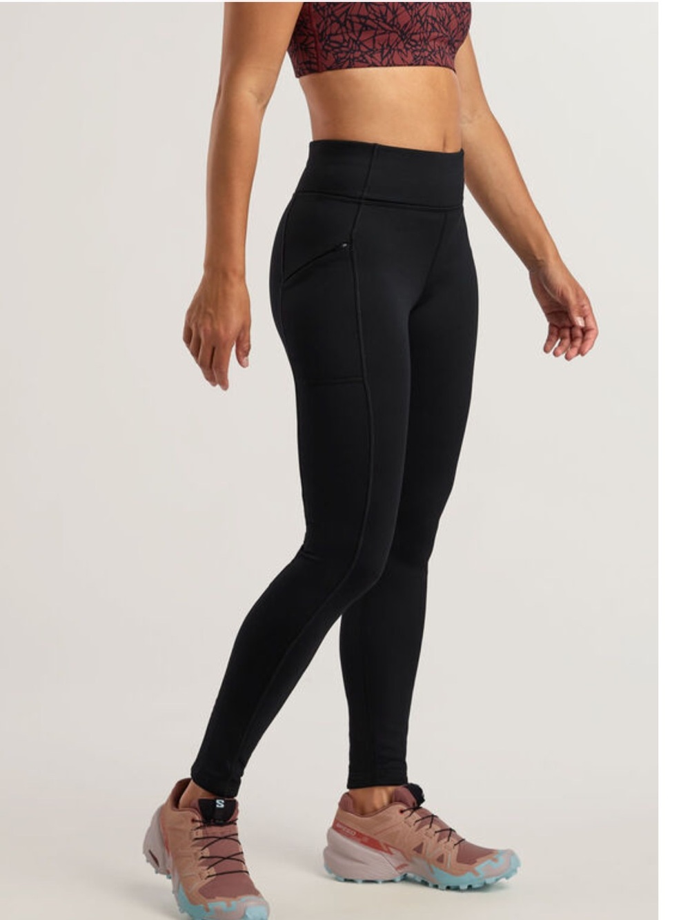 NWT Title Nine Crash Fleece Lined Tights Performance Reflective Black Siz Medium